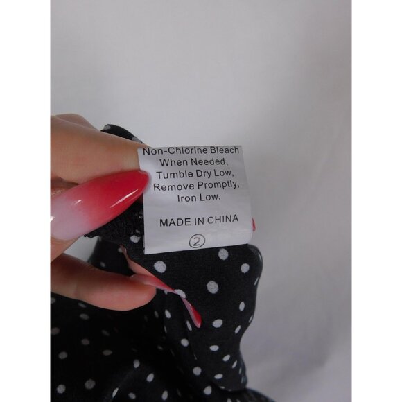 Prettygarden Dress Womens Medium Black Polka Dot Wrap Maxi Ruffle Short Sleeve - Picture 12 of 12